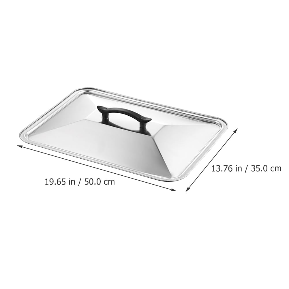BESPORTBLE Coperchio Per Alimenti in Acciaio Inossidabile Rettangolare 50X35Cm Copertura Per Barbecue E Grigliate Design Pratico Cucina E Ristorazione