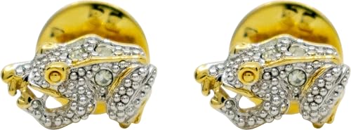 Image of Set of 2 Brooch Lapel Pins With Rhinestones