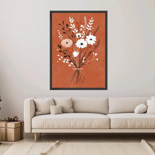 Toile rustique bouquet de fleurs pour illuminer un mur sombre sans éclat - 2
