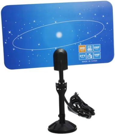Digital Indoor HD TV HDTV DTV VHF UHF Flat High Gain Antenna EU Plug.