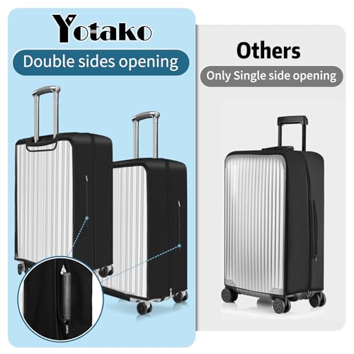 Yotako Upgraded Double Zippered Transparent PVC Suitcase Cover, No Disassembly Required Clear Luggage Protector for Suitcase Luggage Protector Cover 28\'\'