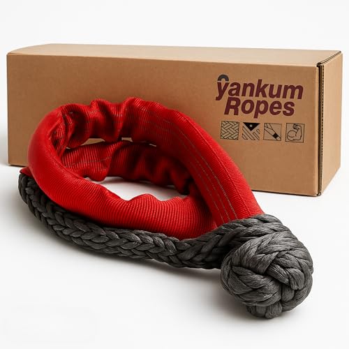 Yankum 7/16" Soft Shackle with Red Chafe Sleeve - Synthetic Recov...