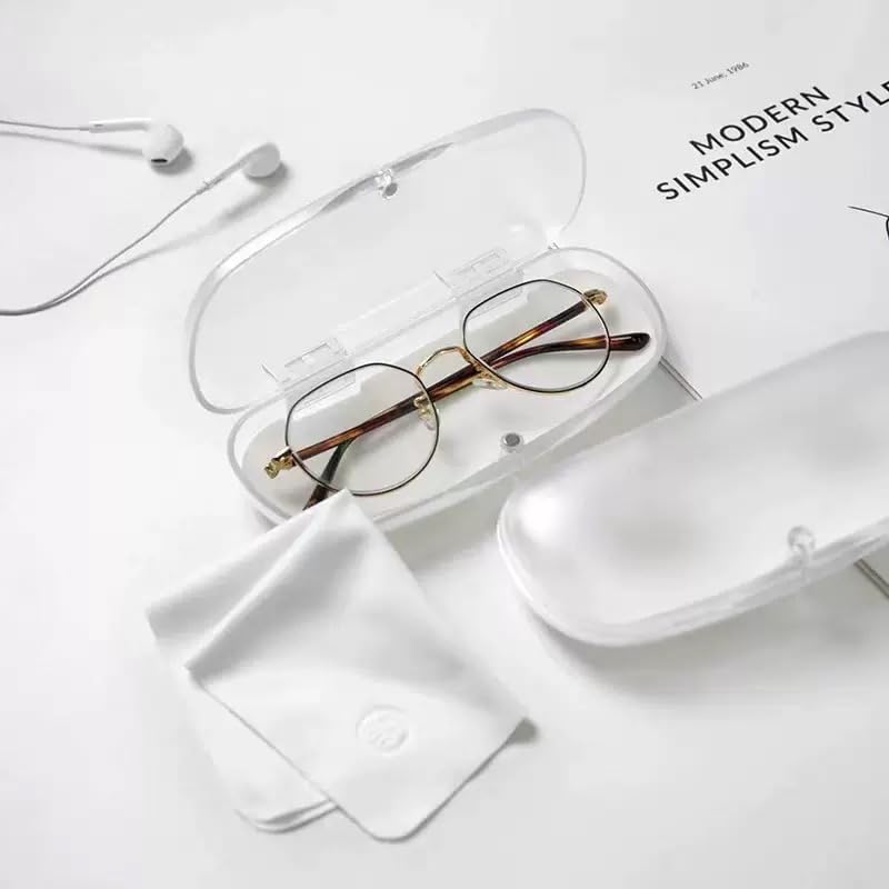 Image of 3 PCS Hard Shell Portable Glasses Cases, Frosted Translucent Protective Case for Glasses, Eyeglass Holder Box