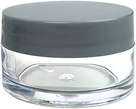 Beauticom 20 gram/20ml Empty Clear Small Round Travel Container Jar Pots with Lids for Make Up Powder, Eyeshadow Pigments, Lotion, Creams, Lip Balm, Lip Gloss, Samples (12 Pieces, Gray)