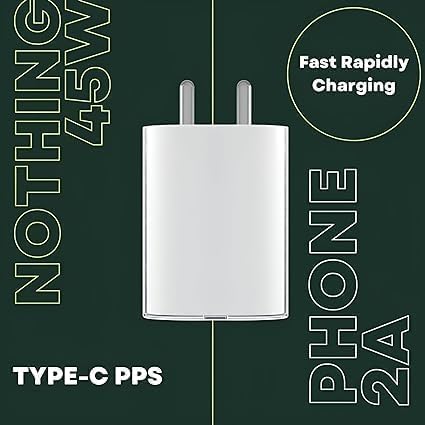 Image of Original 45W Pps Fast Charger Adapter with Type c Cable for Phon 3A /3A Pro /2 /2A /2A Plus /2A Special Edition /1 /Phon 1 & Other All verson Support Type-c (APR43)
