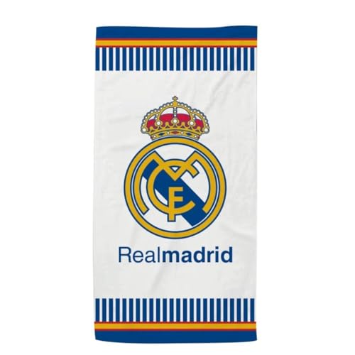 New Import Toallas de Playa Real Madrid – Microfibra 100%, Secado Rápido y Diseño Exclusivo (140x70 cm)