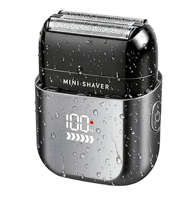 Electric Foil Shaver for Men, Close Shave Electric Razor for Men with 3 Floating Blades, IPX7 Waterproof Wet/Dry Washable Shaver, Smart LED Screen, 100-Min Runtime, Travel Lock (Black)