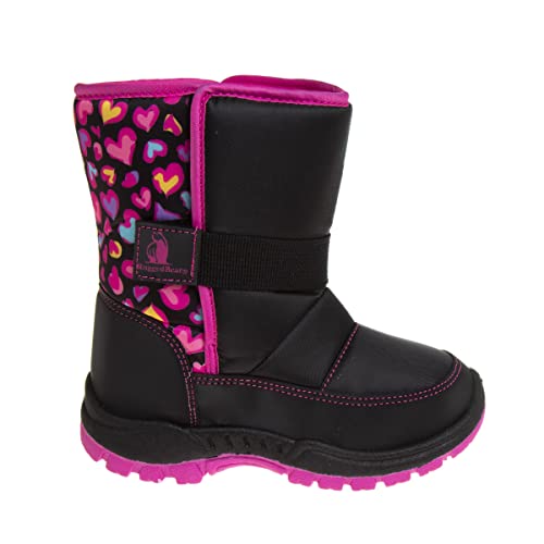 Rugged Bear Girls Snow Boot, Blk/Fuchsia, 10 Toddler2