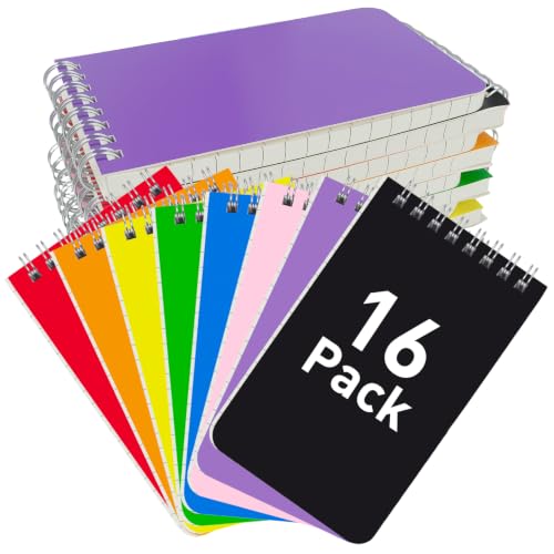 exinddea 16 Pack Small Spiral Notebook,Pocket Notebook,Spiral Notepads 3x5