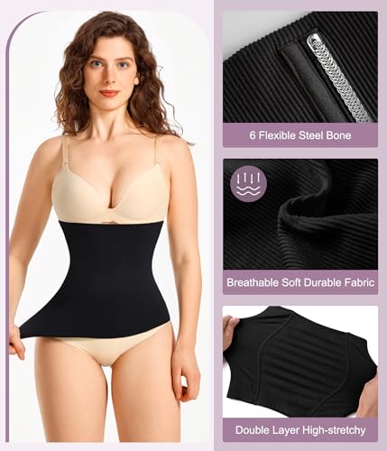 Image of YERKOAD Waist Trainer for Women Corset Shapewear Tummy Control Faja Body Shaper Waist Cincher Postpartum Belly Band