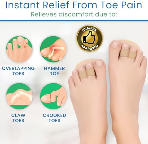 VIVEsole Toe Splint Hammer Toe Straightener Joint Realign Cushion Brace For Claw Curled Crooked Toe Metatarsal Support Loop Guard Alignment Corrector Wrap For Tendon Broken Toe Surgery 1 Pack Multi