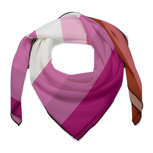Lesbian Pride Flag LGBTQ Scarf For Women Silk Head Scarf Square Hair Scarves Shawls Hair Wraps Bandana Neckerchief Decor for Adult 27 * 27 Inches