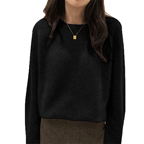 Women's Jumper Sweaters Solid Casual Knitted Bottoming Pullover Loose All-Match Basic Top