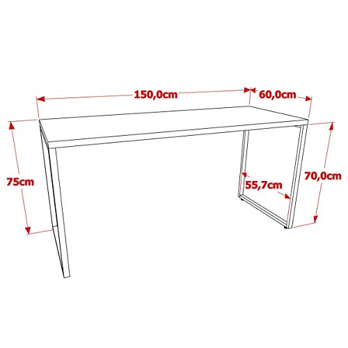 Mesa Escrivaninha Industrial 150cm Trevalla Kuadra ME150-E10 Carvalho