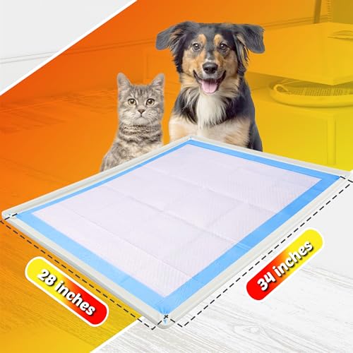 Image of TidyFriend Dog Pee Pad Holder Tray Fits for 28 inch x 34 inch Pee Pads with Corner Lock Holes, Raised Edges, Non-Spill, Easy to Clean Silicone Dog Potty Tray Holder, For Indoor Floor Protection (White)