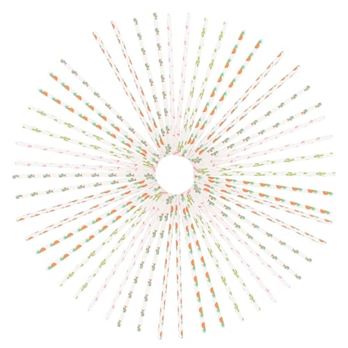 Beaupretty 100pitillos de papel tropical para fiesta miniatura 1