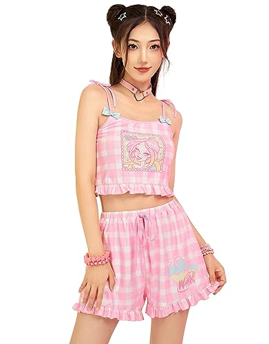 Winx Club Women's Flora Cami Top and Shorts with Choker Summer