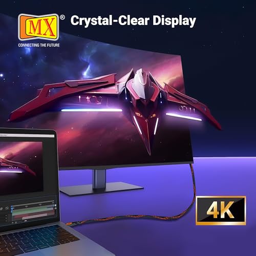 Image of MX High‑Speed 20 m HDMI Male‑to‑Male Cable - 4K@60 Hz, 3D, Ethernet, ARC, Gold‑Plated Connectors - Home Theater, TV, Gaming, Projector