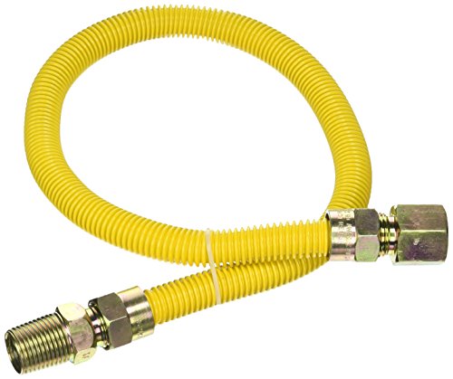 LDR Industries 509 1124SSC Coated Flexible Gas Connector, 1/2" x 1/2" x 24", Stainless Steel