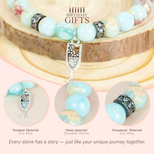 Appreciation Gifts for Her, Natural Stone Heart Tree of Life Bracelet for Women, Inspirational Bracelet for Mom, Grandma, Sister, Unique Gifts for Birthday Thanksgiving Christmas2