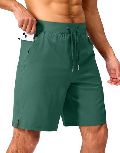 Image of Soothfeel Men's Running Shorts with Zipper Pockets 9 inch / 7 inch / 5 inch Quick Dry Eight Basketball Gym Workout Athletic Shorts