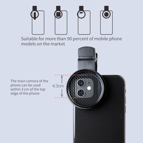 52mm Clip-on Phone Camera Lens Filter, 3 in 1 Kit: CPL, MACRO, STAR - Universal Cellphone Filter Compatible With iPhone/Samsung/Android Smartphones - Image 5