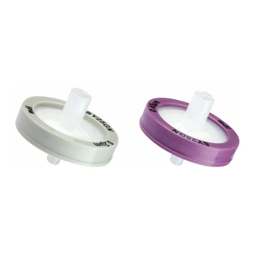 mdi SYGN0302MNXX104 Nylon-66 Membrane Syringe Filter with Microgalssfiber Pre-Filter, Non Sterile, Female Luer-Lock Inlet, Male Luer Slip Outlet, 13 mm Diameter (Pack of 100)