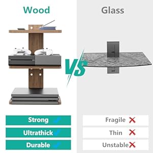 Wali floating entertainment shelf holds up to 22lbs wooden floating shelf for under tv for dvd players cable boxes routers game consoles living room decor accessories cs303n 3 shelves  urban country home decor