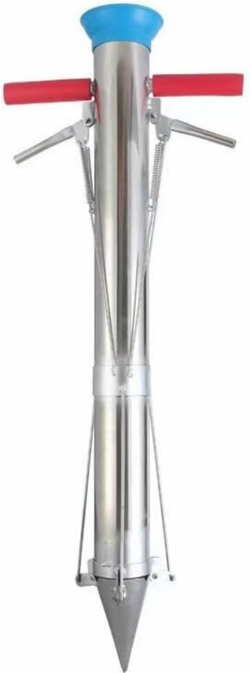 Stainless Steel Planting Garden Tools, Long Handled Bulb Planter Tools, Vegetable Young Plant Manual Plant Transplanter, Vegetable Transplanter for Outdoor for Rural for Garden (Double Handle)