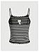 SOLY HUX Women's Y2k Lace Striped Cami Crop Tops Spaghetti Strap Cat Embroidery Camisole Grey Striped Small