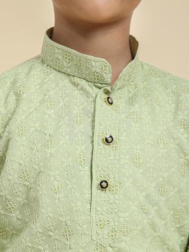 Image of Pro-Ethic Style Developer Men Silk Striped Father Son Matching Ethnic Wear Embroidery Mirror Work Kurta Pyjama Set |(Combo)B-117
