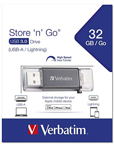 Verbatim 32Gb Store ‘N’ Go Dual Usb 3.0 Flash Drive For Apple Lightning Devices - Graphite #TOP4