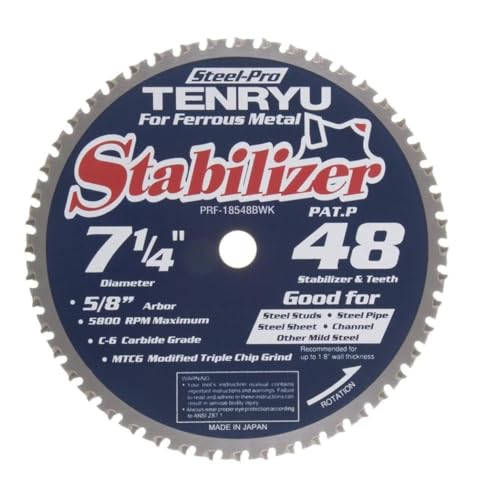 TENRYU Métal 17,8 cm disque de coupe supérieur avec une denture de 48 carats