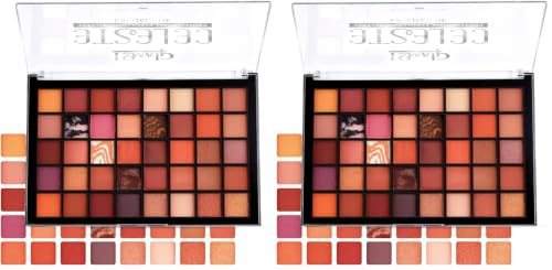 Image of Glam21 Celeste Professional Eyeshadow Palette | All-in-One Eyeshadow Palette & Highly Pigmented | 40 Selected Shades| Matte & Shimmer Shades - 50gm | Heavenly-01 (Pack of 2)