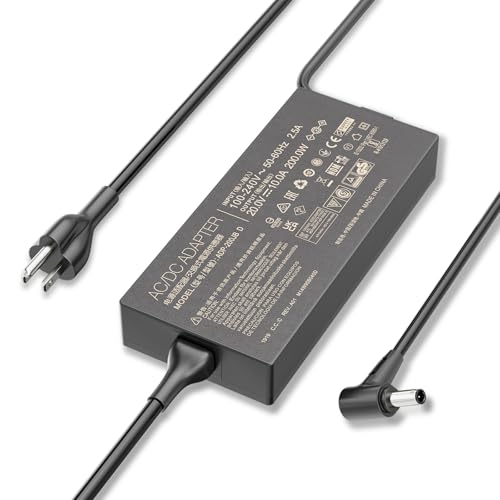 200W Charger Fit for Asus Zephyrus G15 F17 GA503 GA503QM GA503QR GA503QS GA503RM TUF A15 F15 ROG Strix G17 Hero III Hero II Zenbook Vivobook Gaming Laptop ADP-200JB D Power AC Adapter Supply Cord