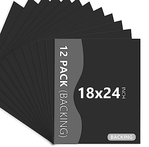 Somime 12 Pack Black Mat Backing Boards 18x24