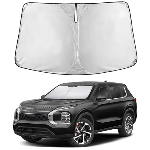 EcoNour Windshield Sunshade Compatible for Mitsubishi Outlander 2022-2024 2025 2026 Sun Visor for Front Windshield & Window Sun Shade Cover UV Heat Blocker & Protector Car Accessories