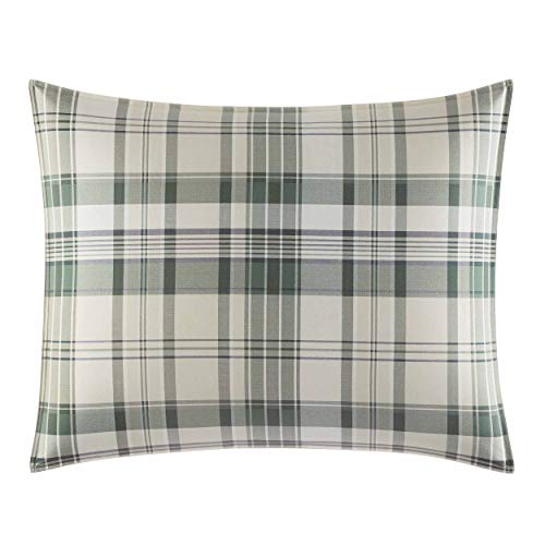 Image of Eddie Bauer - Queen Duvet Cover Set, Cotton Reversible Bedding with Matching Shams, Plaid Bedding Set (Timbers Evergreen, Queen)