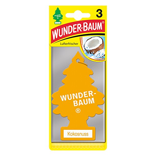 Wunder-Baum PER90518 Perfumador Pino 3 Coco, Naranja, Set de 3