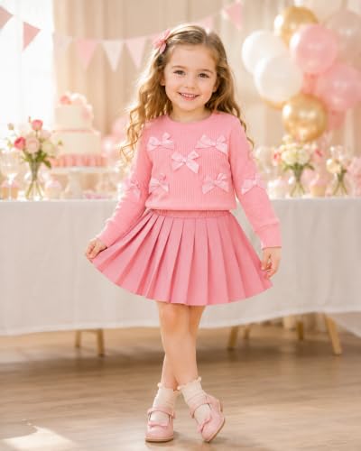Image of Renotemy Toddler Girls Outfits Winter Little Girl Clothes Skirt Set 18M-6Y