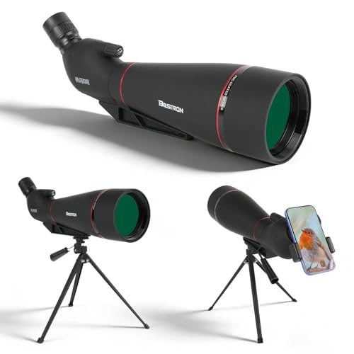 BOSTRON Telescopio Terrestre 25-75x100mm, Telescopio Refractor Angular con óptica FMC, Telescopios de Ángulo Impermeables HD para Observación de Aves Paisaje de Vida Silvestre