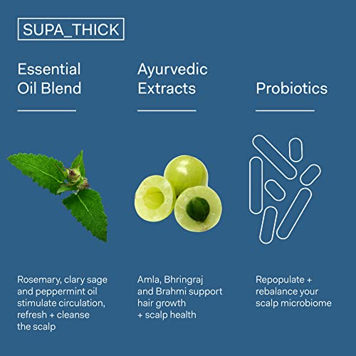 The Nue Co. Supa Thick Scalp Treatment Serum; Hair Growth, Healthy Thick Hair, Anti-Dandruff - Vegan, Cruelty Free #TOP4