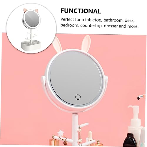 Espejo de maquillaje de mesa LIFKOME con dimmer LED y giro 360° miniatura 2
