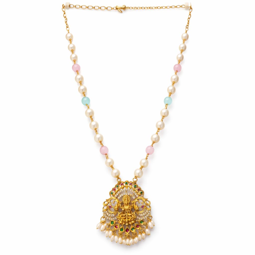 Buy ZEVAR LELO Gold Plated Lakshmi Pendant Necklace for Women with