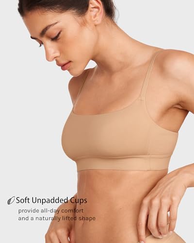 INLYRIC Women's Cotton Bralette - Wireless Unlined Sleep Comfortable Seamless Cami Bra4