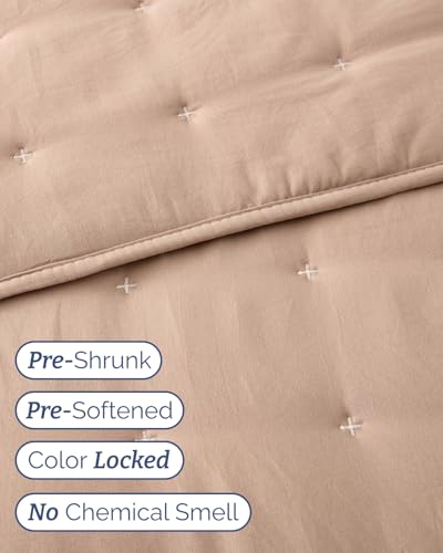 Image of Quilts Full Size - Bedspread for Full Size - Lightweight Comforter Set - Quilt Bedding Set for All-Seasons - Soft, Breathable and Comfy - Summer Coverlet with 2 Pillow Shams - 80 inch x 80 inch, Light Brown