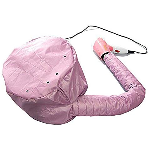 FMELAH Portable Soft Hair Drying Bonnet with Adjustable Attachment for Hand Held Hair Dryer - Salon Baking Oil Mask (Pink) Cover