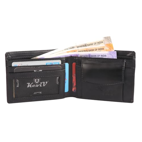 Men’s Bifold Wallet for Men – Genuine Leather RFID Wallet, Slim Billfold Cardholder w/ID Window – Gift Box Included (Black)3