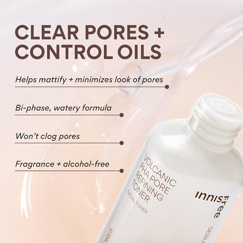 image for innisfree Volcanic PHA Toner, Korean Skincare with AHA & BHA, Refines 
