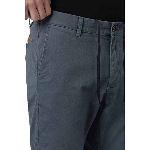 Image of Indian Terrain Solid Cotton Blend Slim Fit Mens Casual Trousers